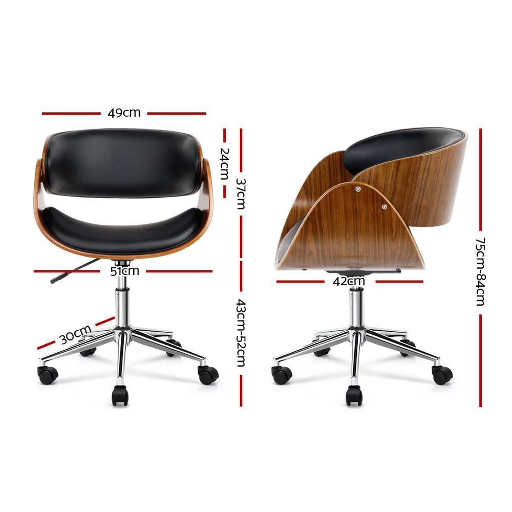 Wooden & Leather Office Chair