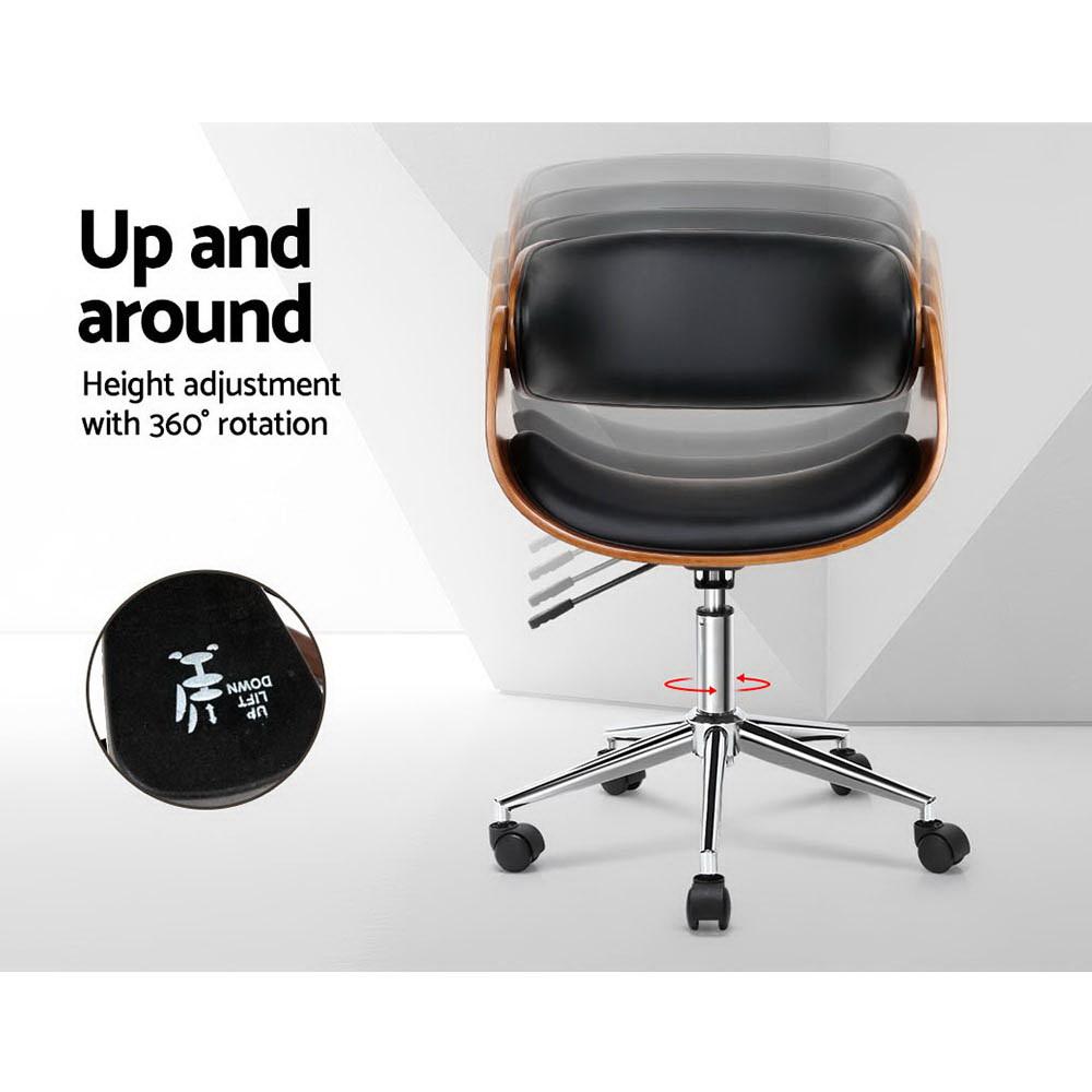 Wooden & Leather Office Chair