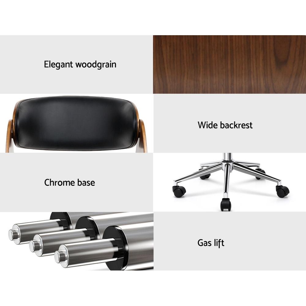 Wooden & Leather Office Chair