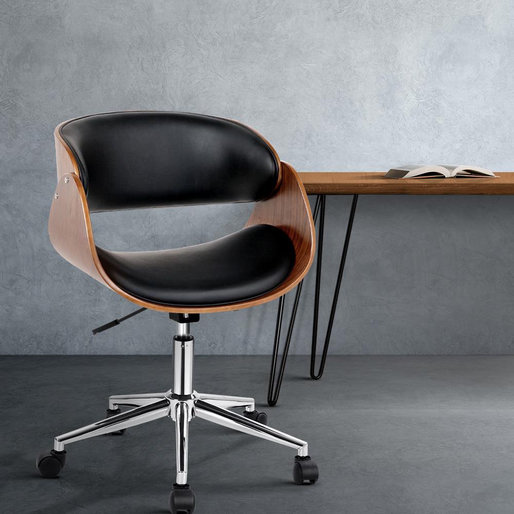 Wooden & Leather Office Chair
