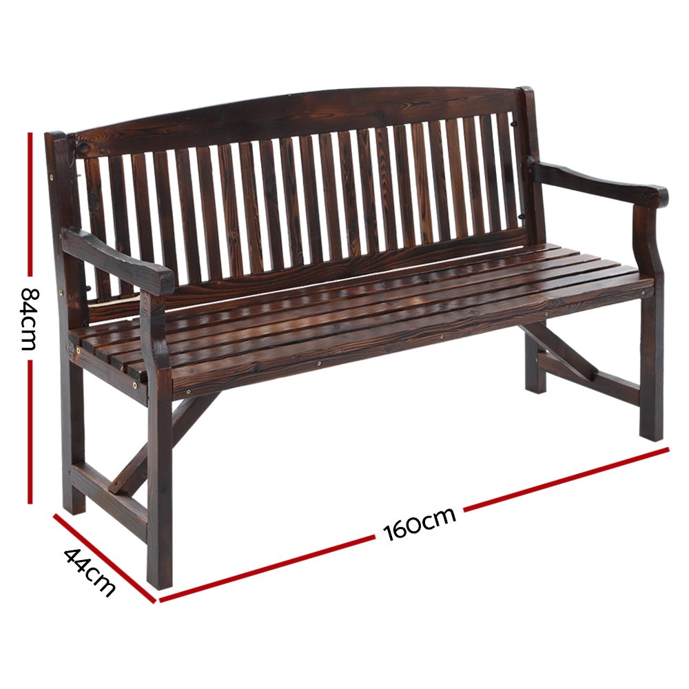 Natural Fir Wood Outdoor Garden Bench