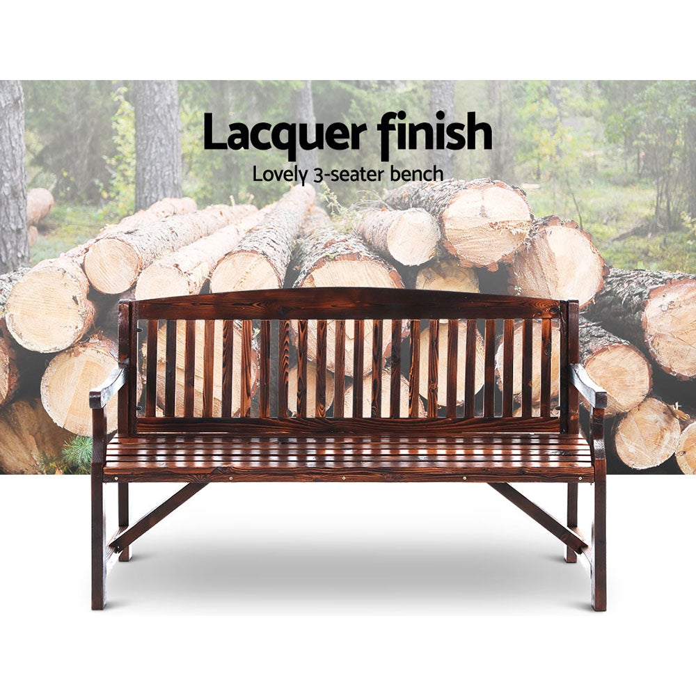 Natural Fir Wood Outdoor Garden Bench
