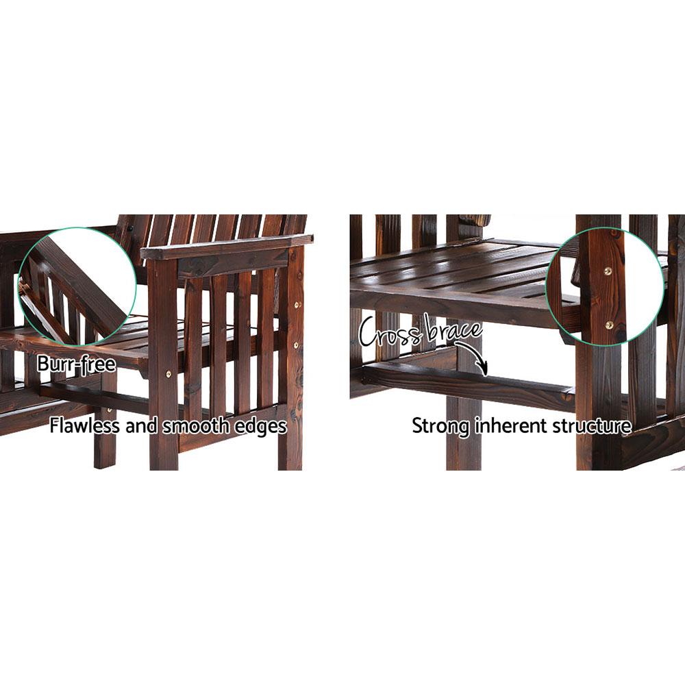 Fir Wood Outdoor Garden Bench Loveseat