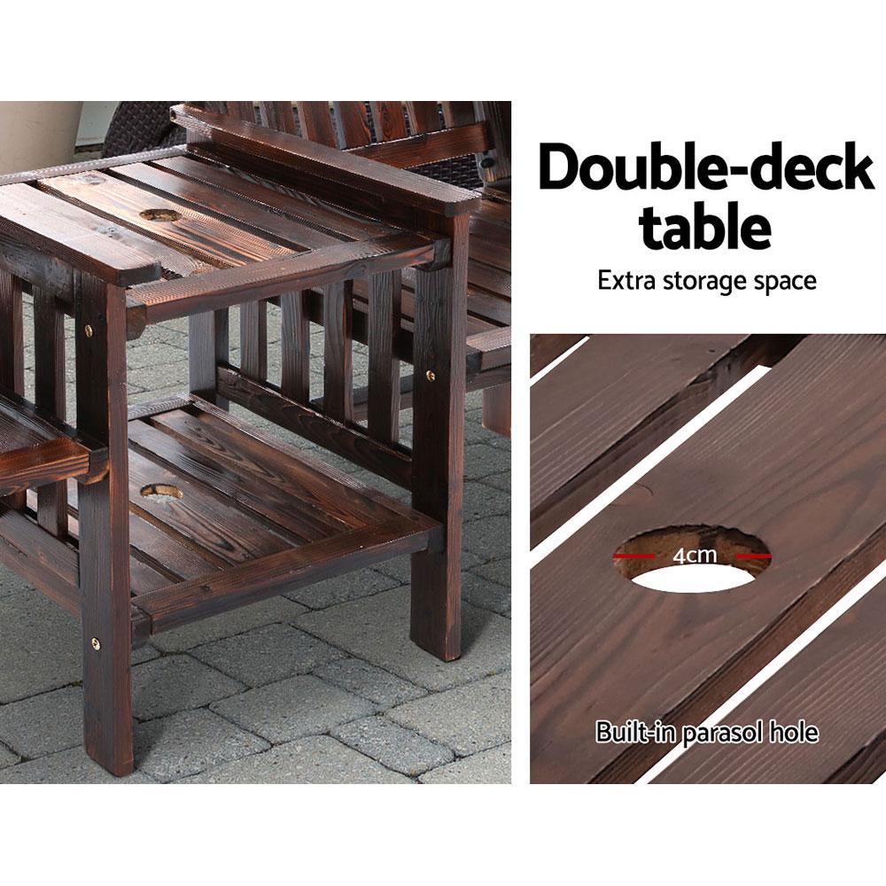 Fir Wood Outdoor Garden Bench Loveseat