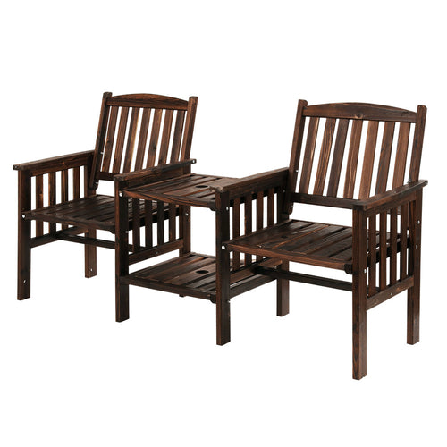 Fir Wood Outdoor Garden Bench Loveseat