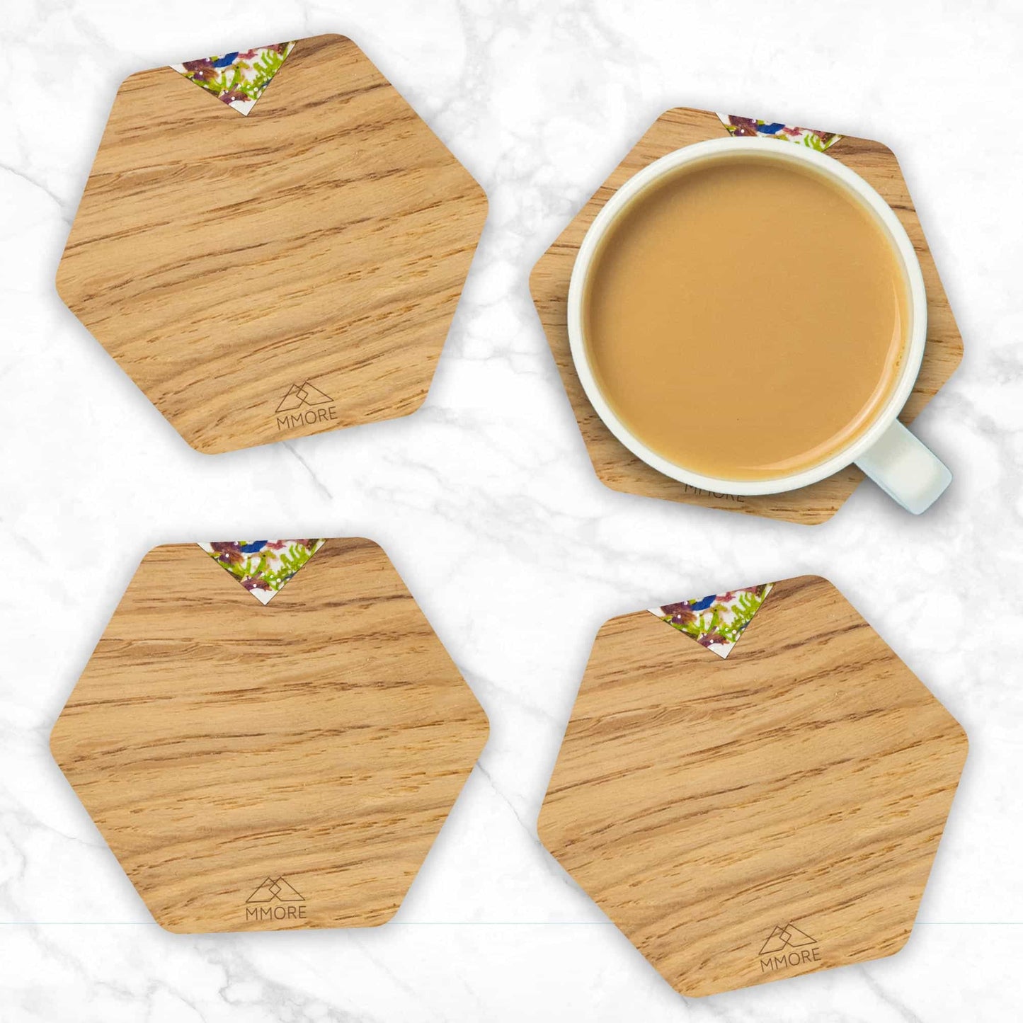 Oak Wood Handcrafted Coasters