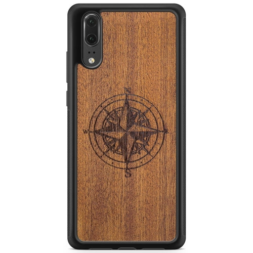 Mahogany Wood Compass Phone Case