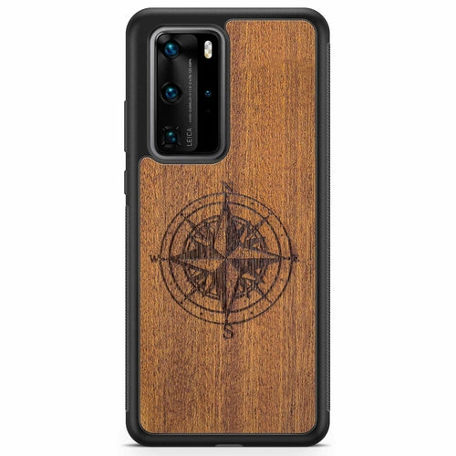 Mahogany Wood Compass Phone Case