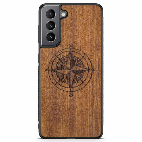 Mahogany Wood Compass Phone Case