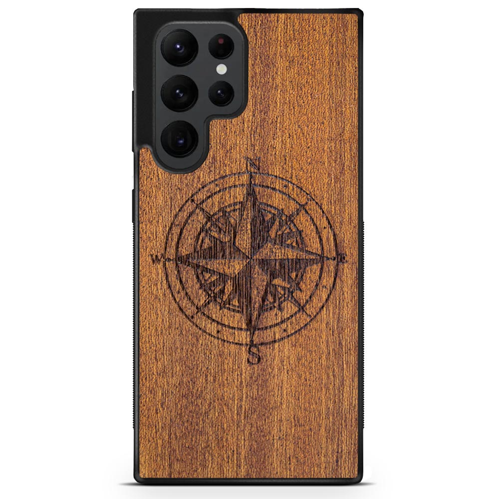 Mahogany Wood Compass Phone Case
