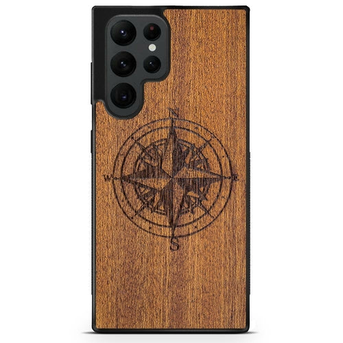 Mahogany Wood Compass Phone Case