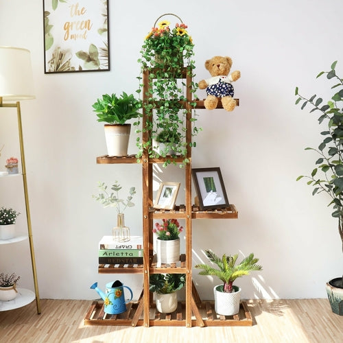 Six Tier Wooden Plant Home Decor Stand