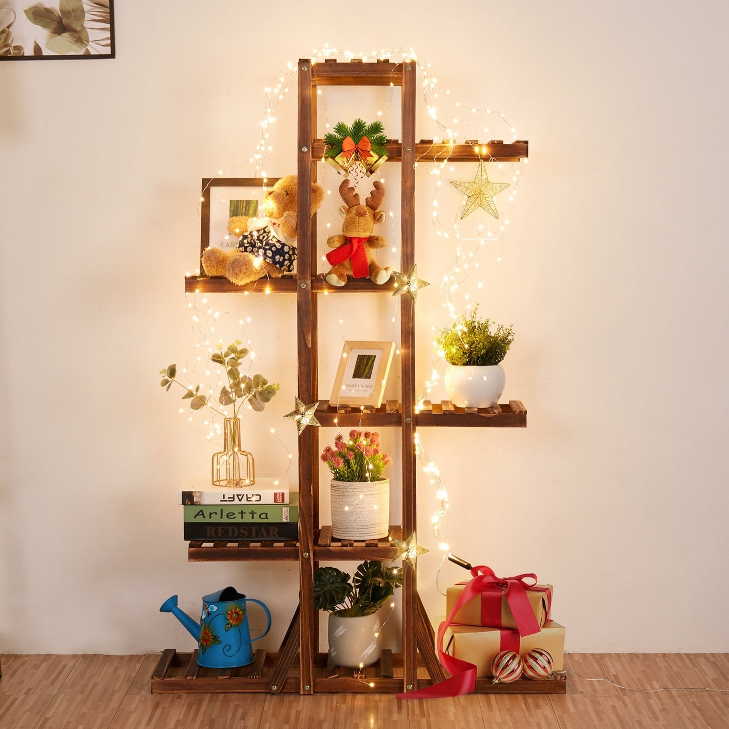 Six Tier Wooden Plant Home Decor Stand