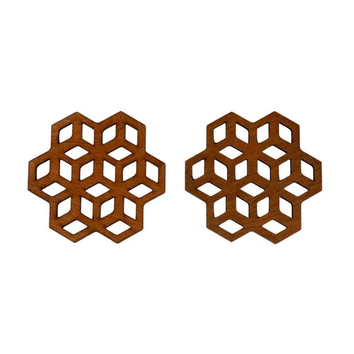 Teak Wood Designer Coasters