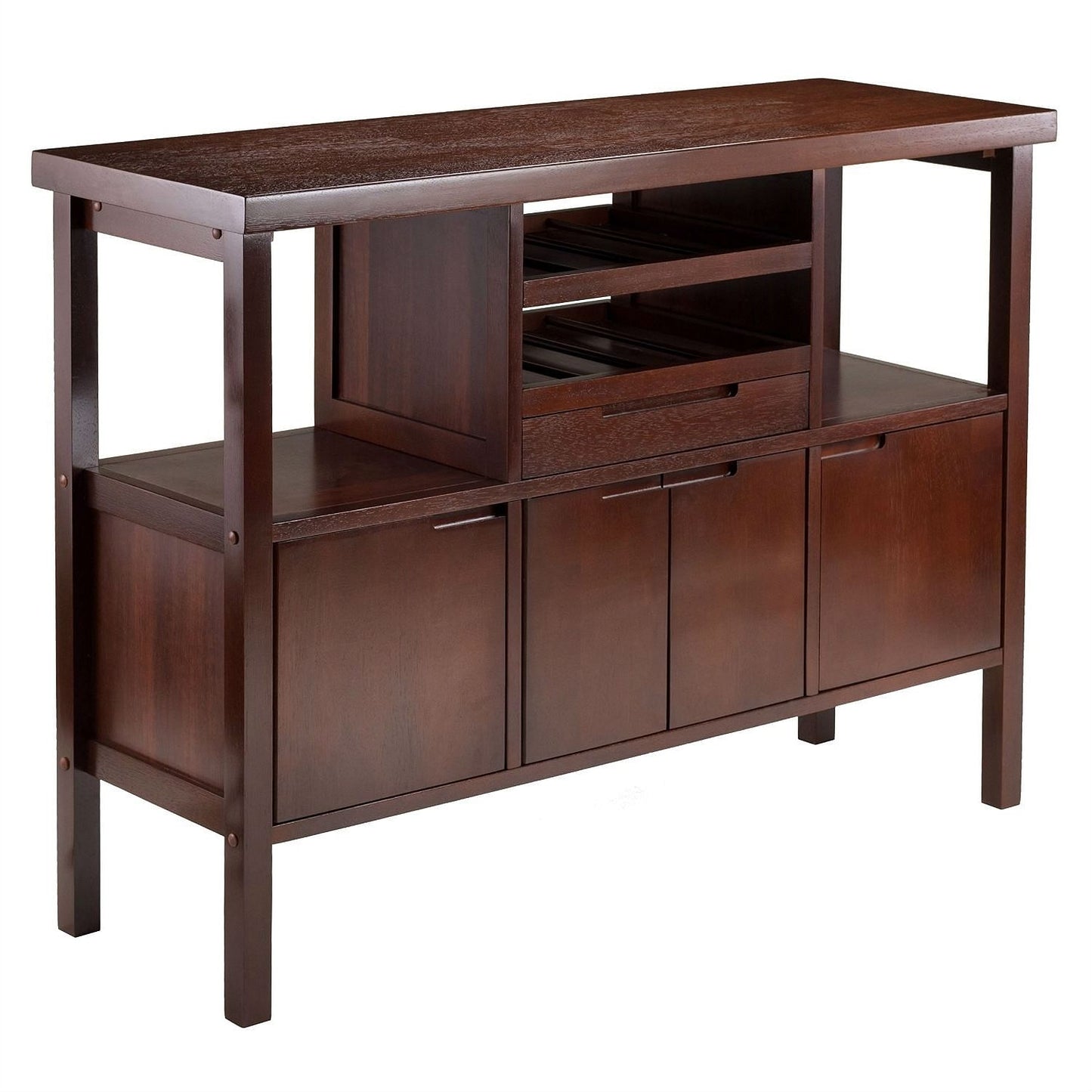 Sideboard Table with Wine Rack in Brown Wood Finish