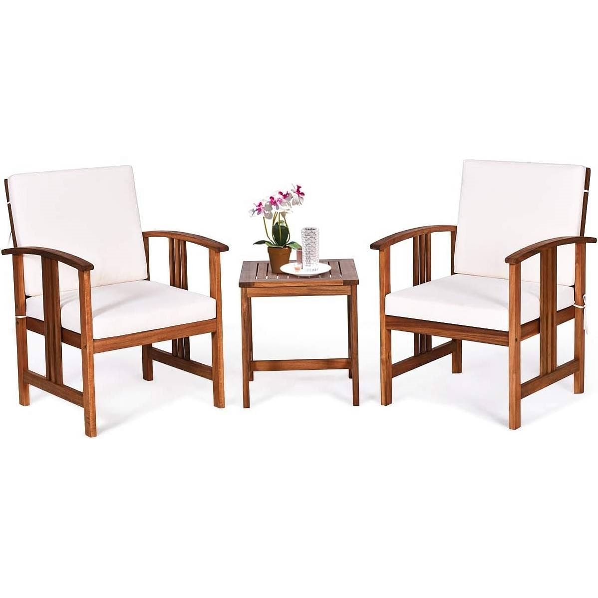 Acacia Wood 3-Piece Outdoor Patio Furniture Set