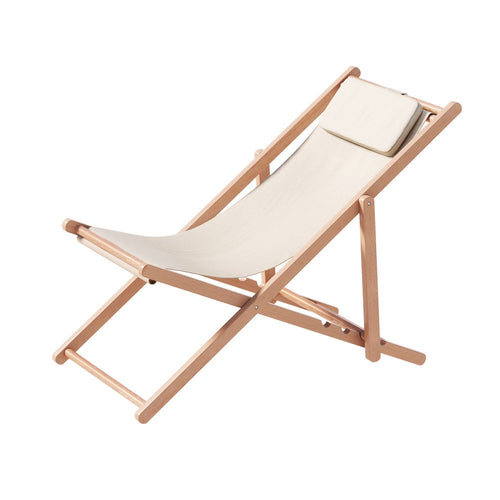 Poplar Wood Outdoor Sun Lounge Chair