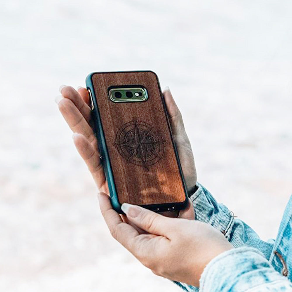 Mahogany Wood Compass Phone Case