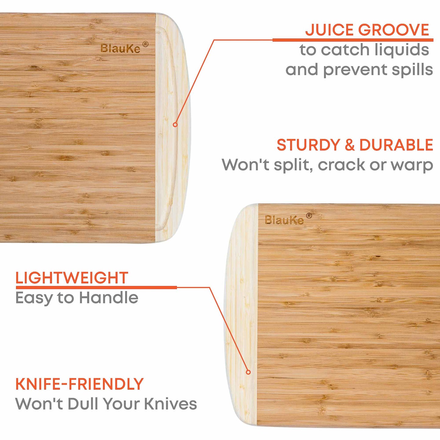 Large Bamboo Wood Cutting Board