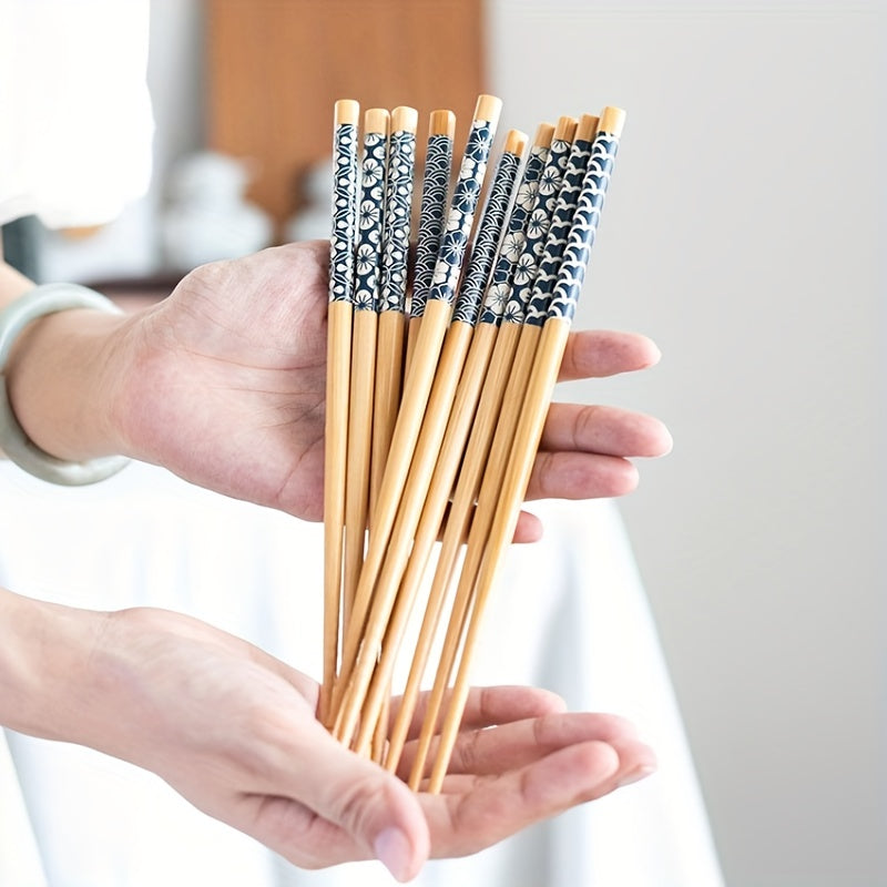 Premium Reusable Multicolor Nonslip Bamboo Chopsticks