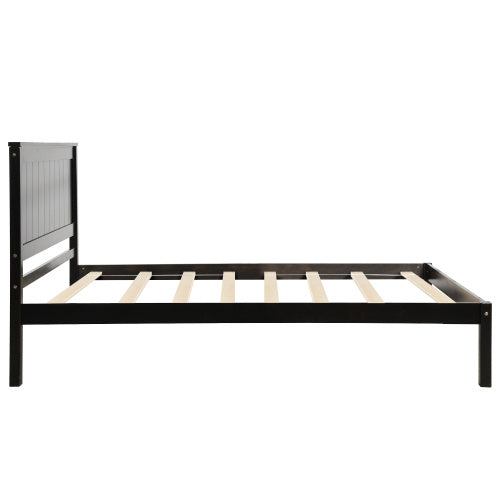 Twin Size Platform Bed Frame With Headboard & Wood Slat Support