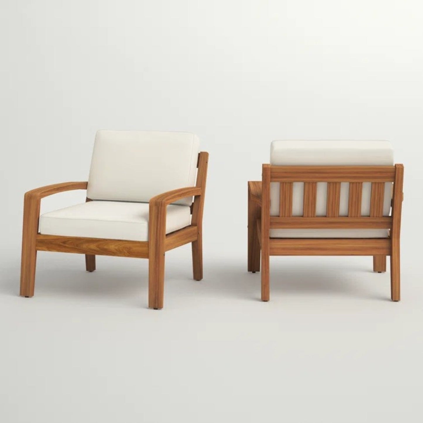 Acacia Wood Garden Club Chair Set - 2 pcs