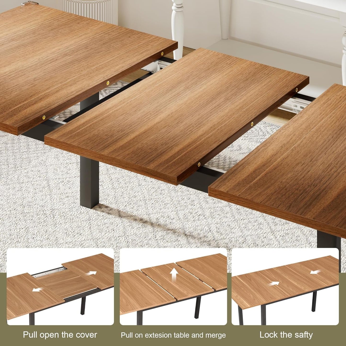 Extendable Modern Farmhouse Dining Room Table