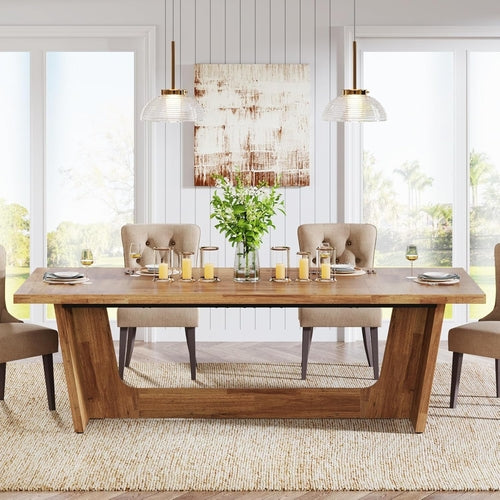 Large Solid Wood Dining Room Table