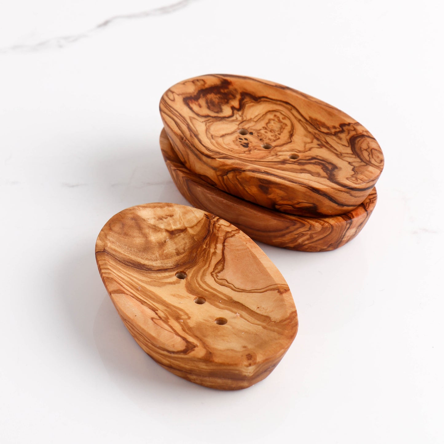 Handmade Olive Wood Oval Soap Dish