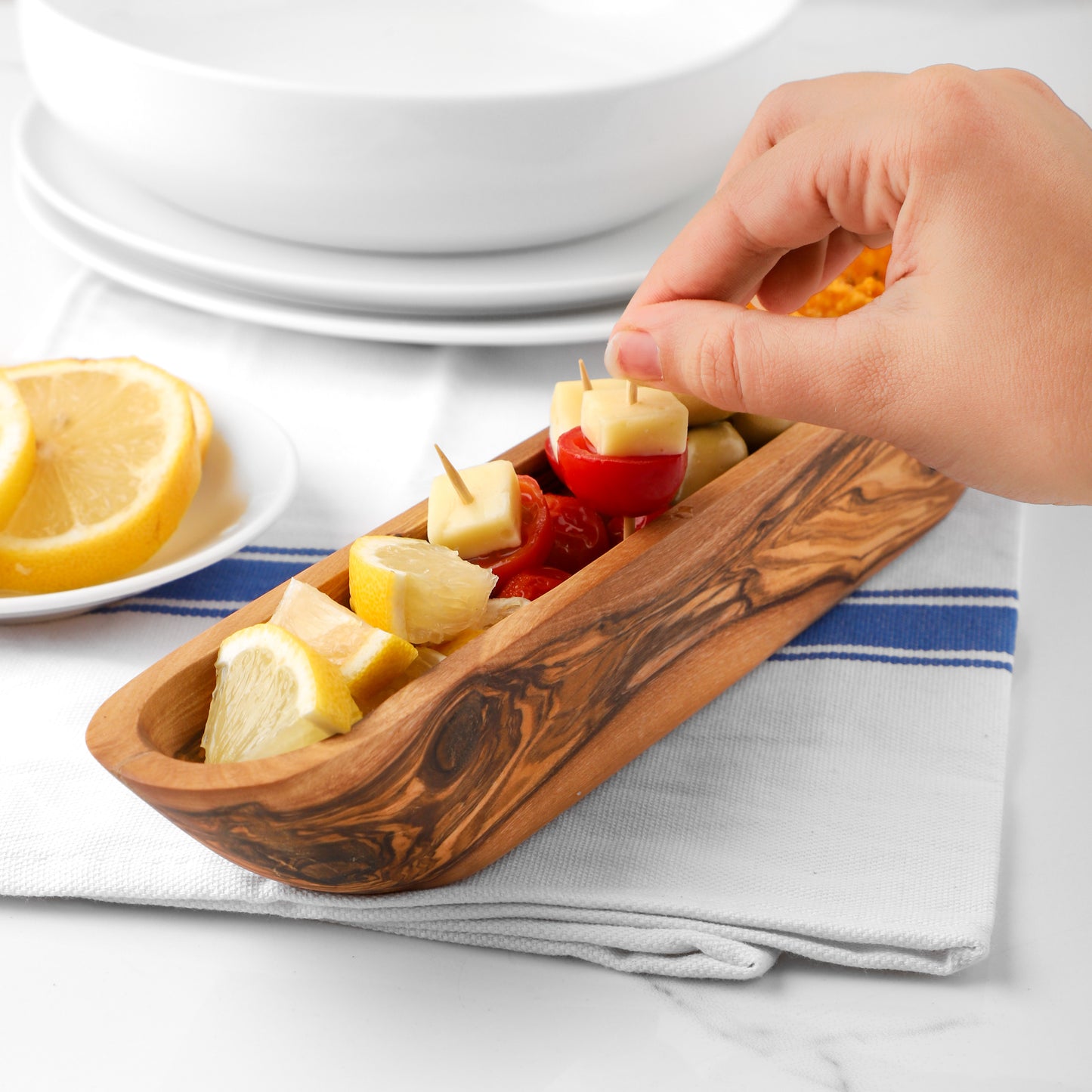 Handmade Olive Wood Cracker Tray
