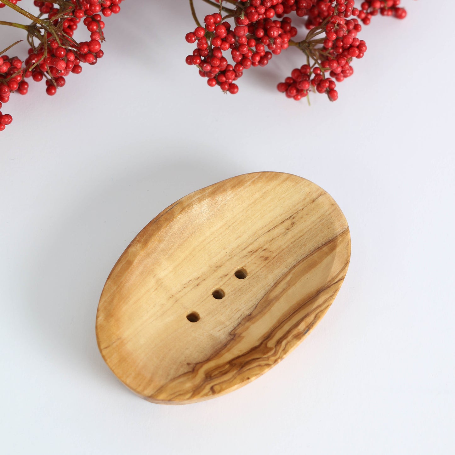 Handmade Olive Wood Oval Soap Dish