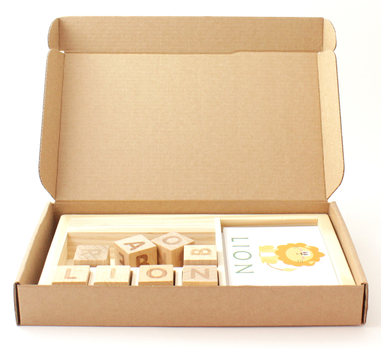 Wooden Alphabet Blocks & Flash Cards Kit