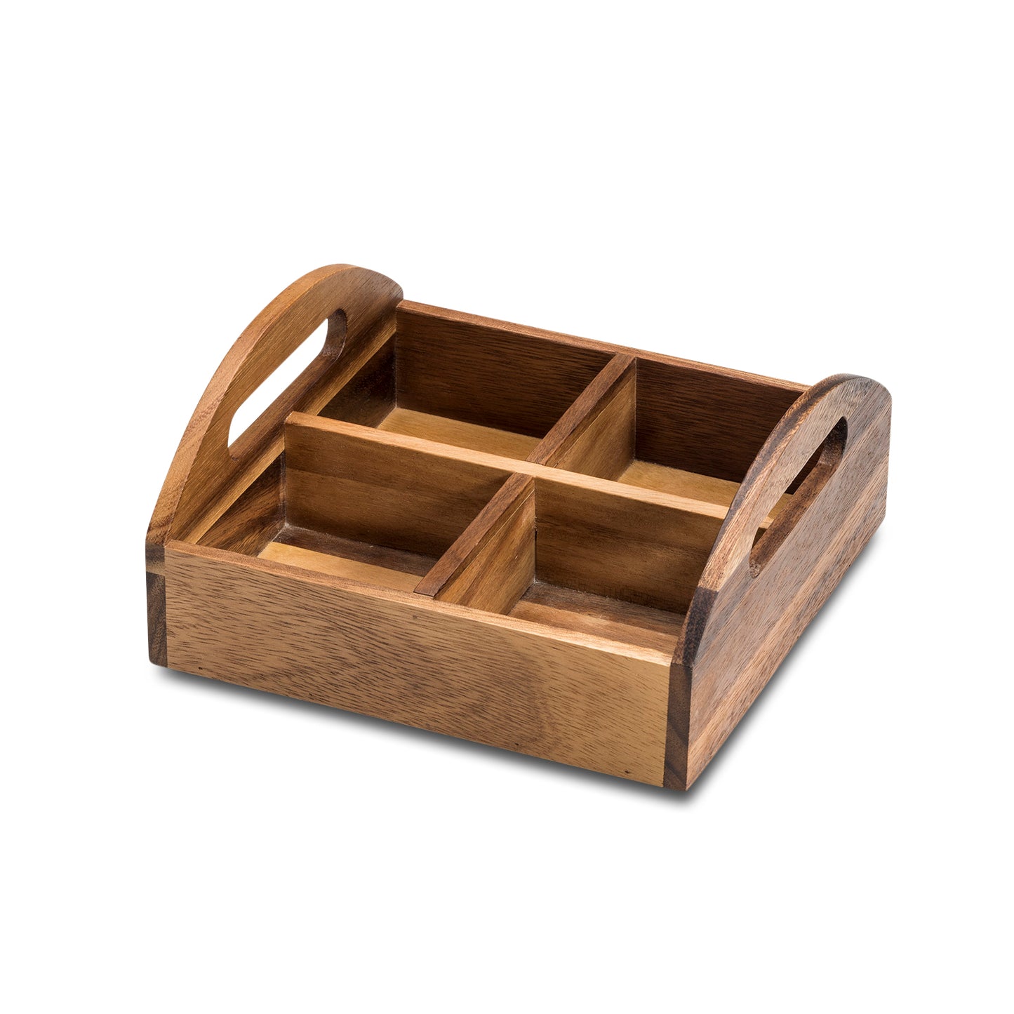 Acacia Wood Four Compartment Snack Tray