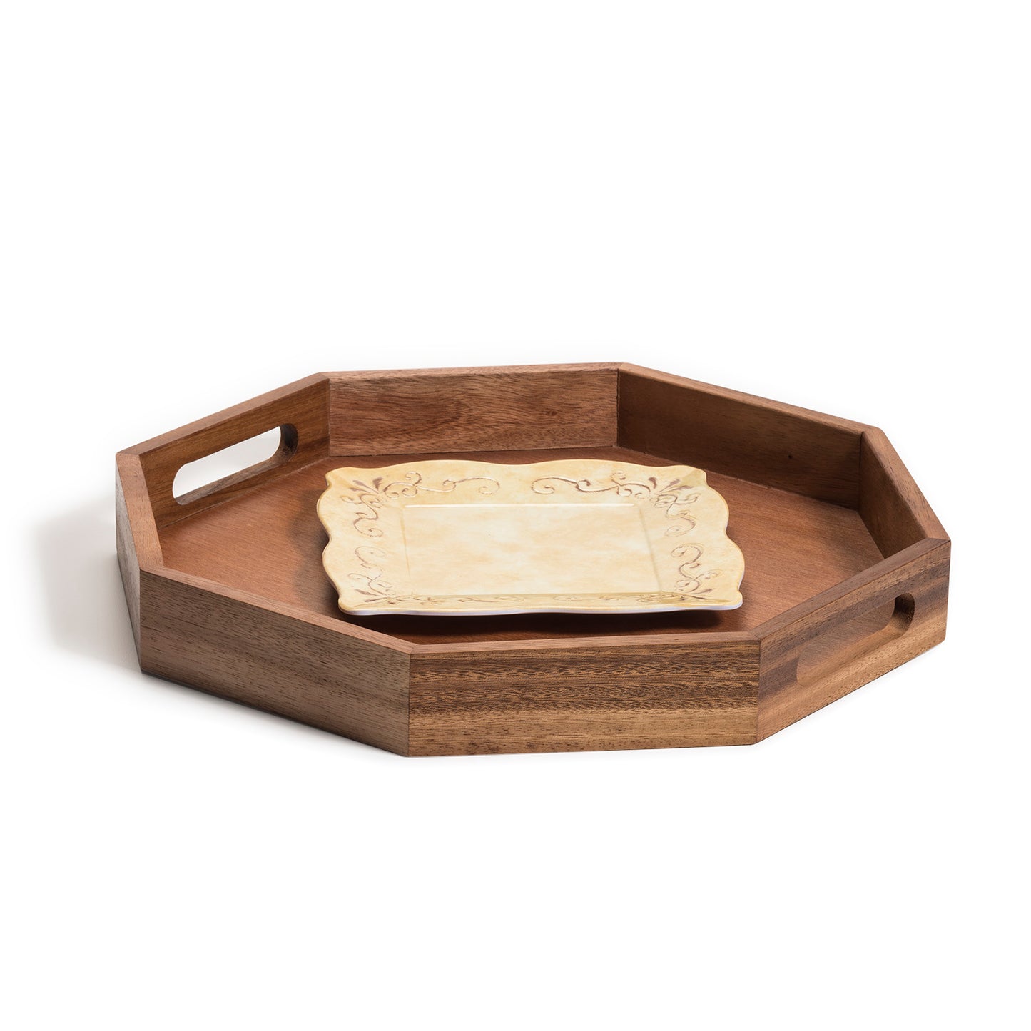 Acacia Wood Octagon Charcuterie/Serving Tray