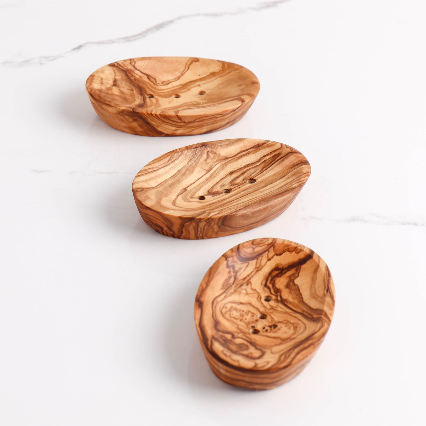 Handmade Olive Wood Oval Soap Dish