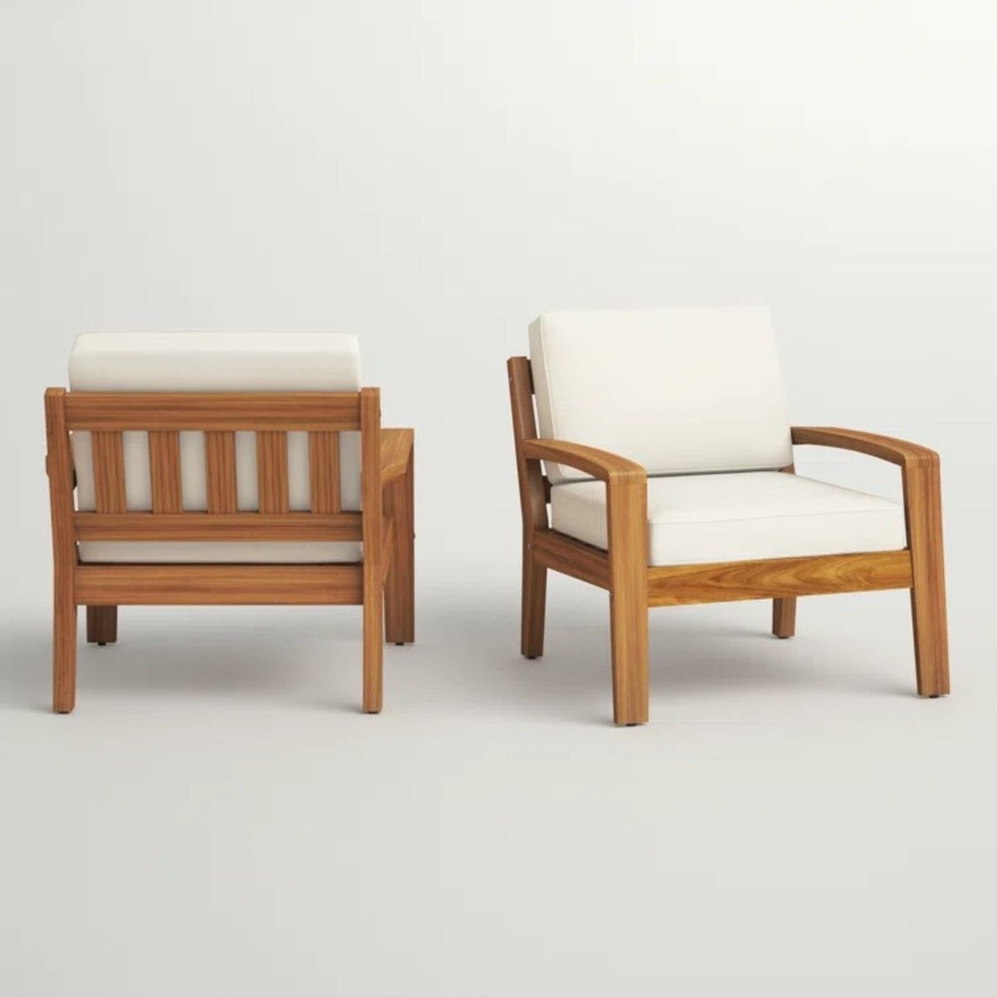 Acacia Wood Garden Club Chair Set - 2 pcs