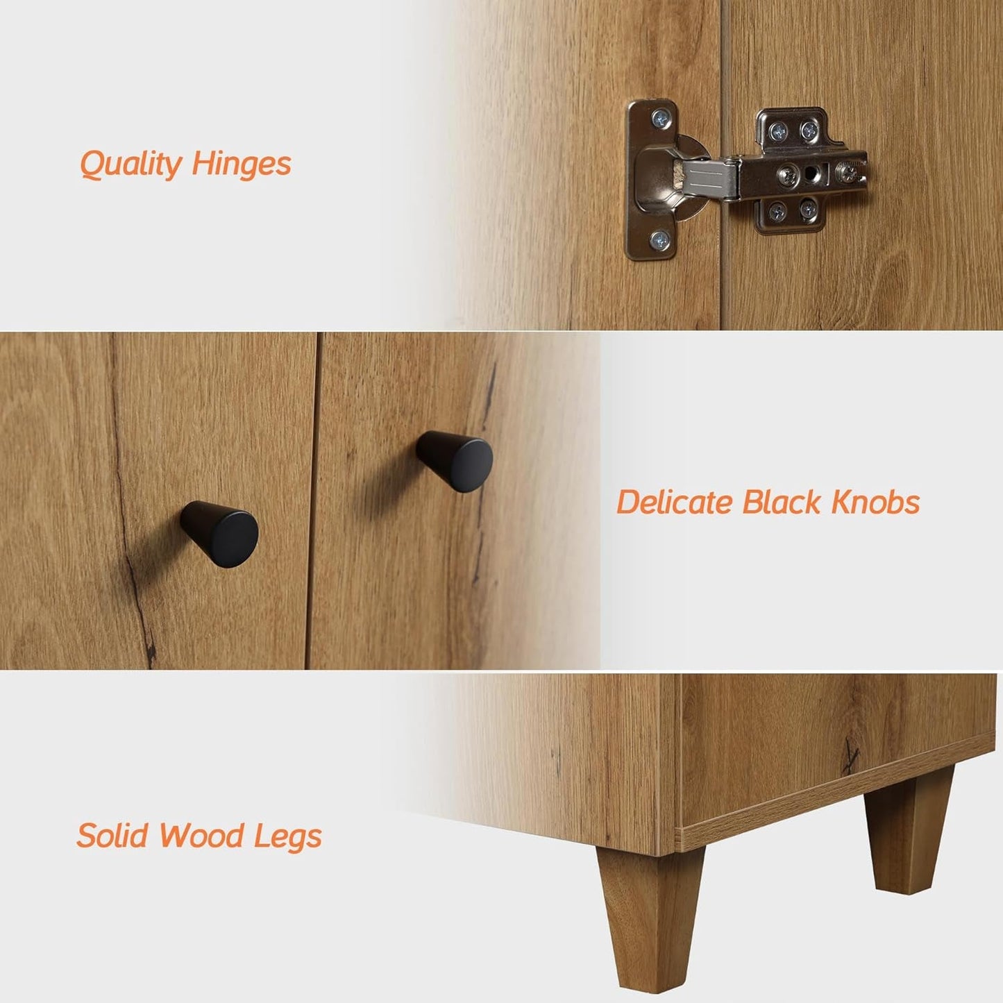 Modern Oak Brown 35" Sideboard