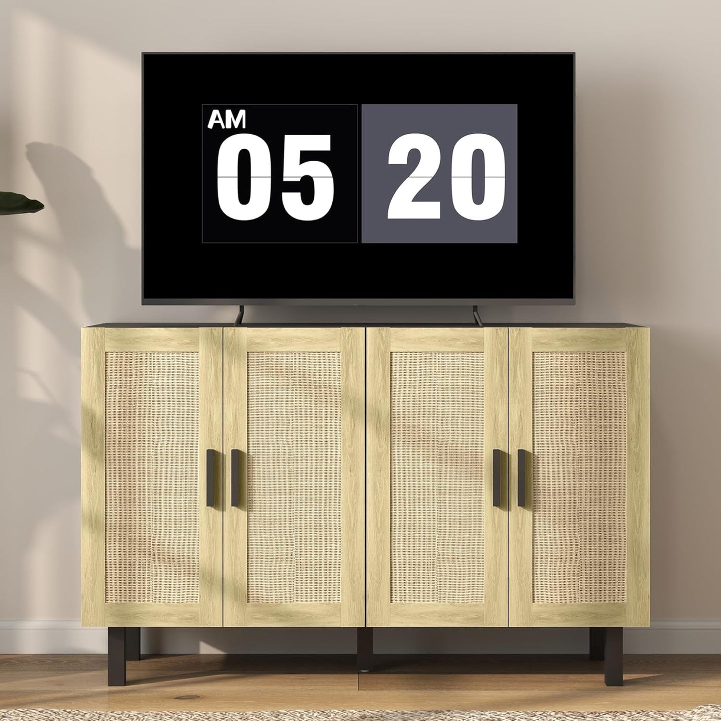 Wooden Coffee Bar Sideboard Cabinet