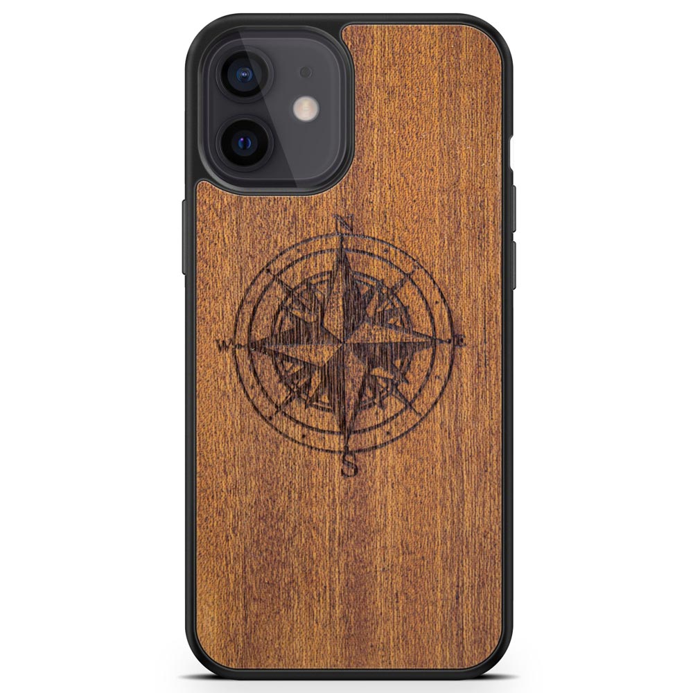Mahogany Wood Compass Phone Case