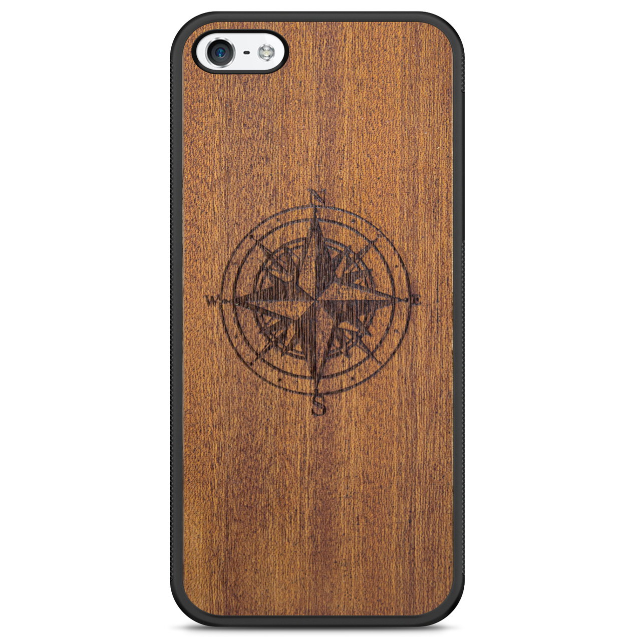 Mahogany Wood Compass Phone Case