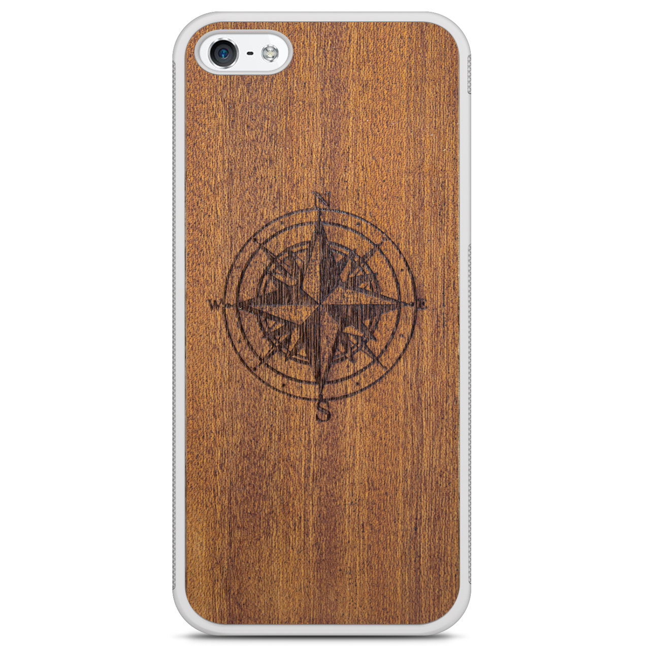 Mahogany Wood Compass Phone Case