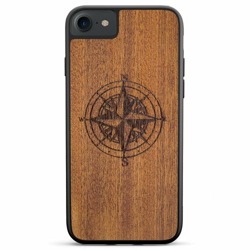 Mahogany Wood Compass Phone Case