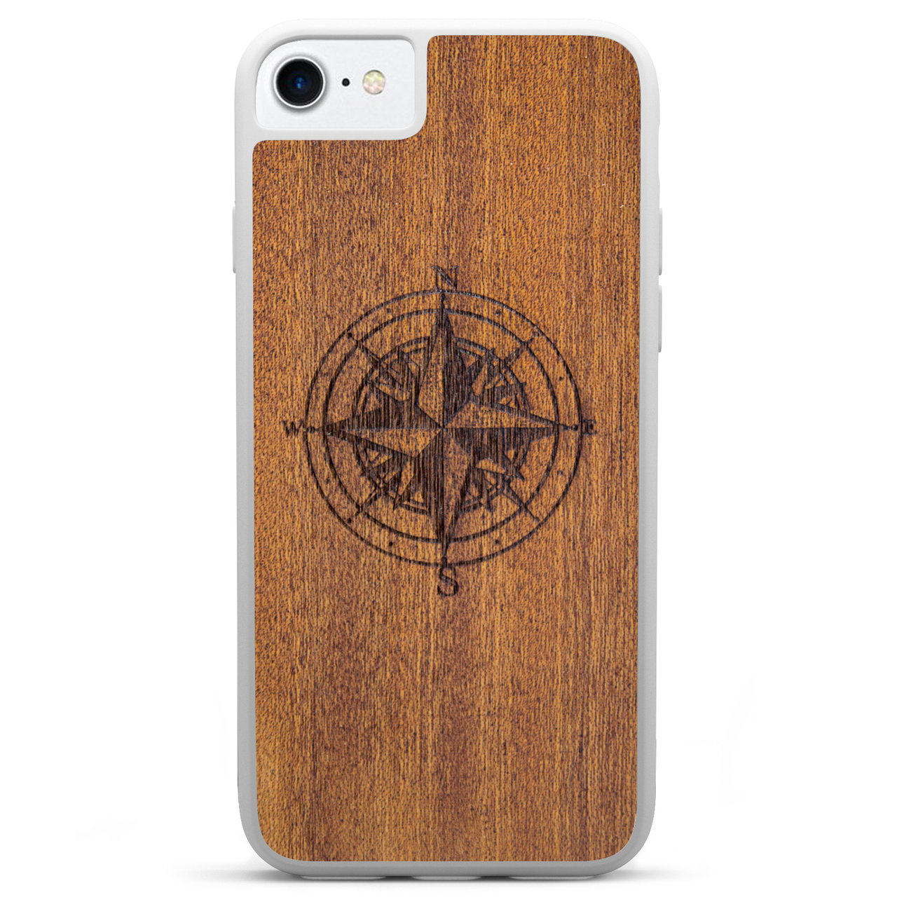 Mahogany Wood Compass Phone Case