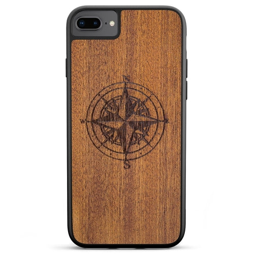 Mahogany Wood Compass Phone Case