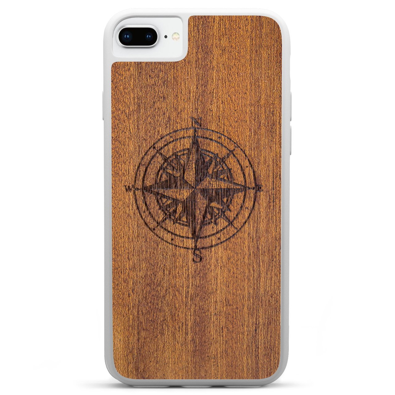 Mahogany Wood Compass Phone Case