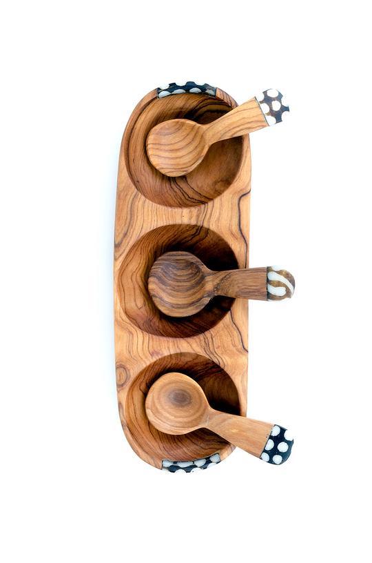 Wild Olive Wood Hand Carved African Serving Bowls