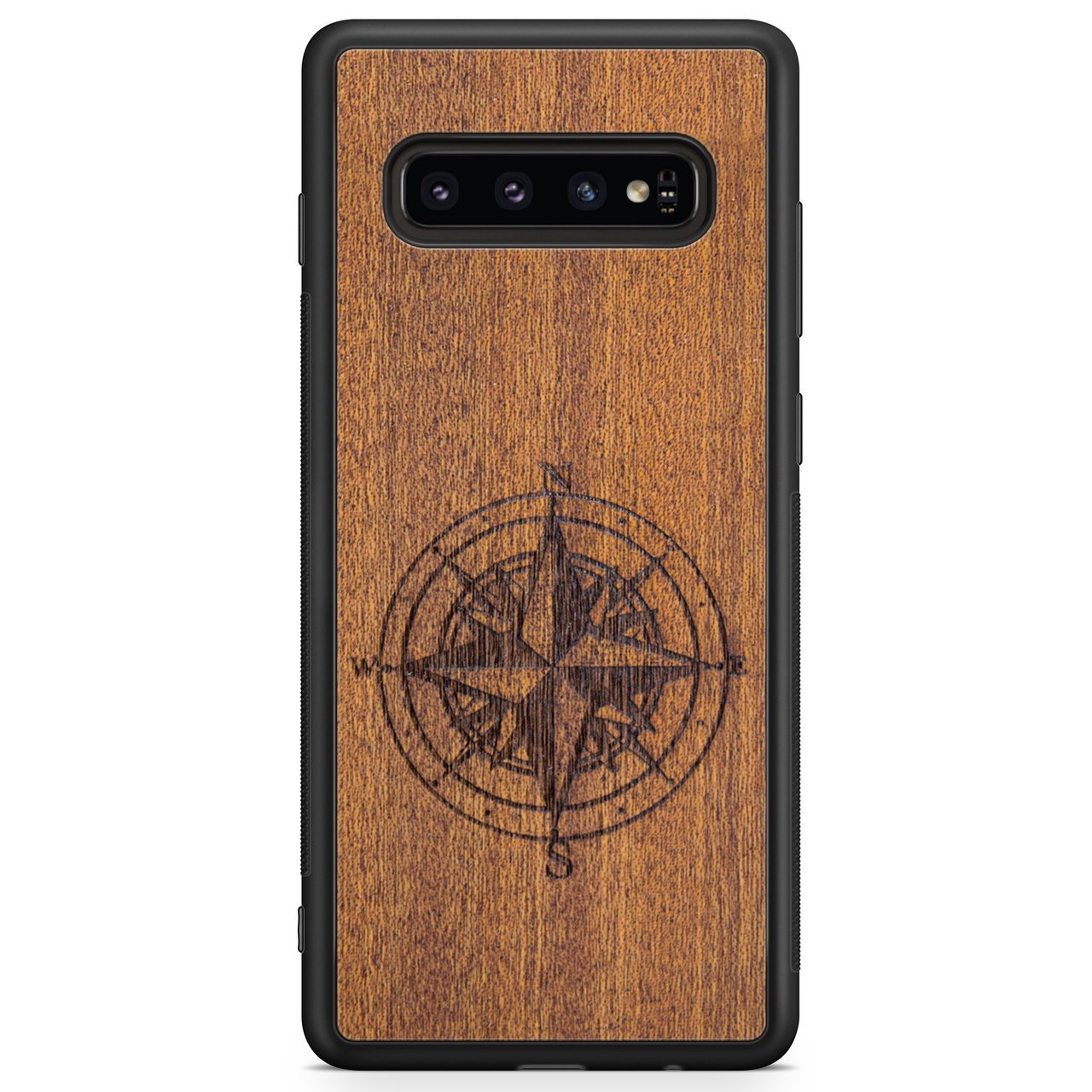 Mahogany Wood Compass Phone Case