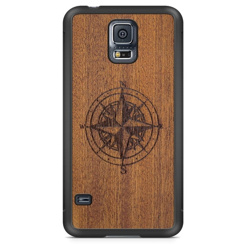 Mahogany Wood Compass Phone Case