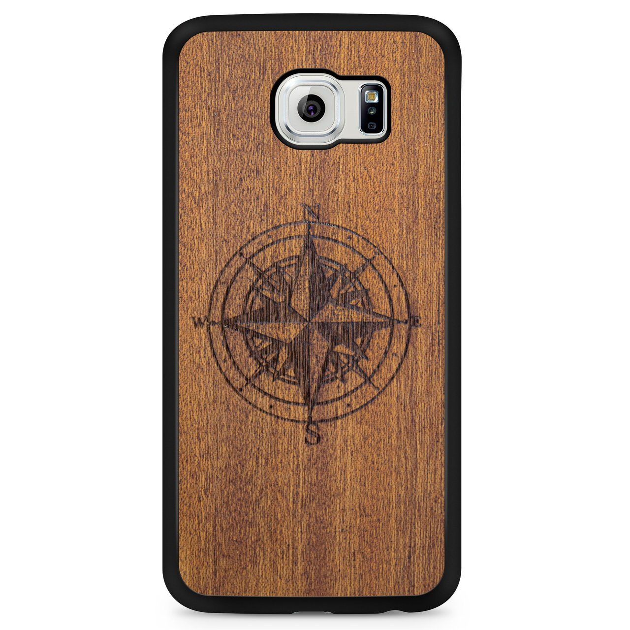 Mahogany Wood Compass Phone Case