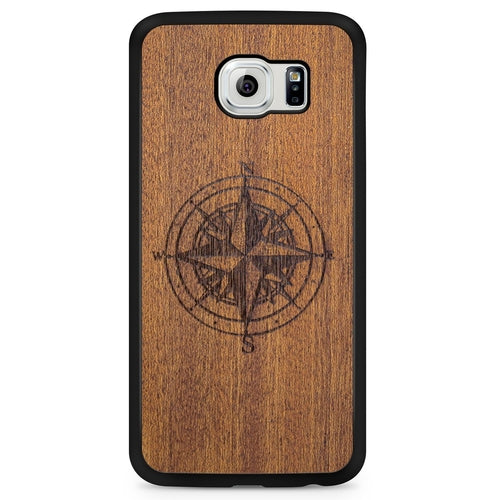Mahogany Wood Compass Phone Case